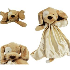 Baby Gund Spunky Puppy Dog Huggybuddy Security Blanket Tan Nostalgia Satin